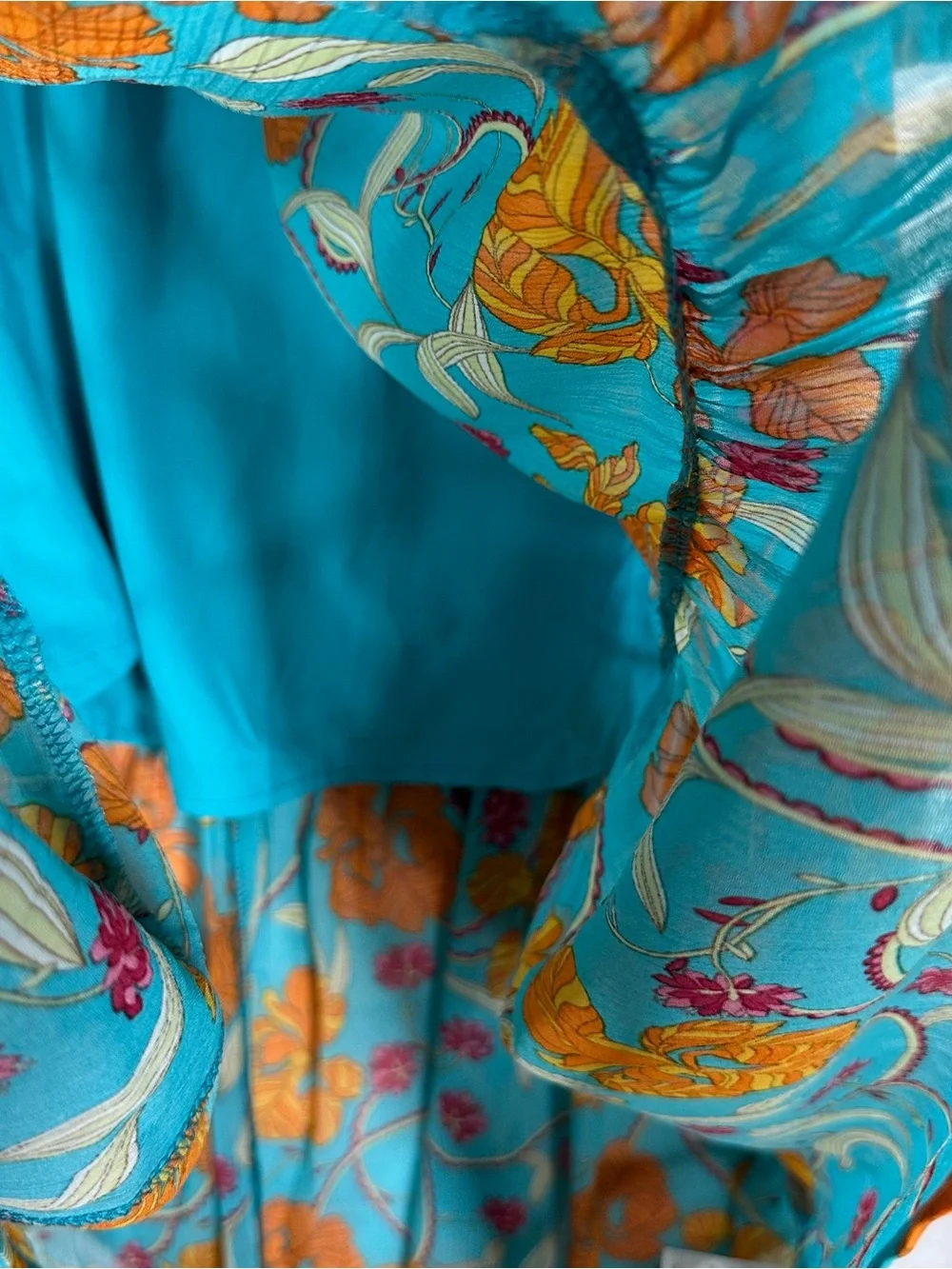 SOFIA JEANS‎ Sofia Vergara XS Off The Shoulder Midi Dress Teal Floral Boho Chic
